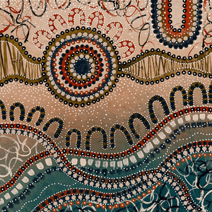 Curated with Conscience aboriginal pattern on the gift box