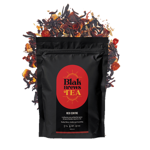 Blak Brews Red Centre Tea – Caffeine-free native tea blend with hibiscus, strawberry gum, rosehip, and quandong.