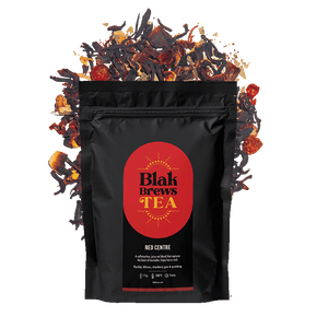 Blak Brews Red Centre Tea – Caffeine-free native tea blend with hibiscus, strawberry gum, rosehip, and quandong included in the hamper by curated with conscience