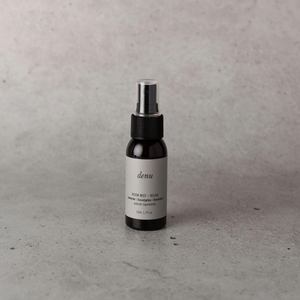 denu Relaxing Room Mist with lavender, eucalyptus, and lemon, made in small Melbourne batches.
