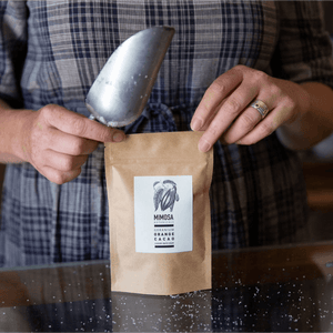 Mimosa Botanicals Bath Soak, luxurious soak with essential oils, pink clay, cocoa butter, and Epsom salts from Castlemaine.