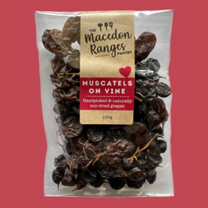 Macedon Ranges Muscatel Grapes – Sweet dried grapes, perfect with sweet or savory dishes.