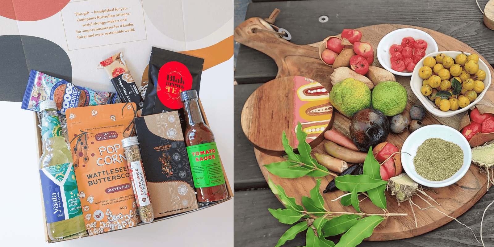 Indigenous Flavours Gift Hamper – curated selection of native Australian ingredients honoring Country and culture.