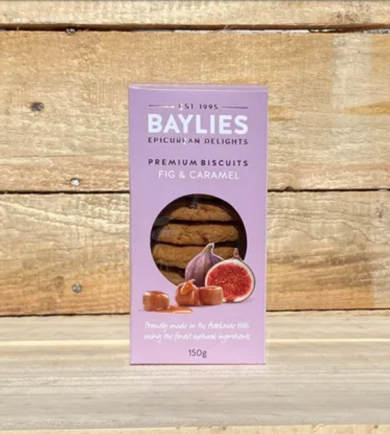 Rich vanilla fig and caramel biscuits baked by Baylies Epicurean Delights in the Adelaide Hills.