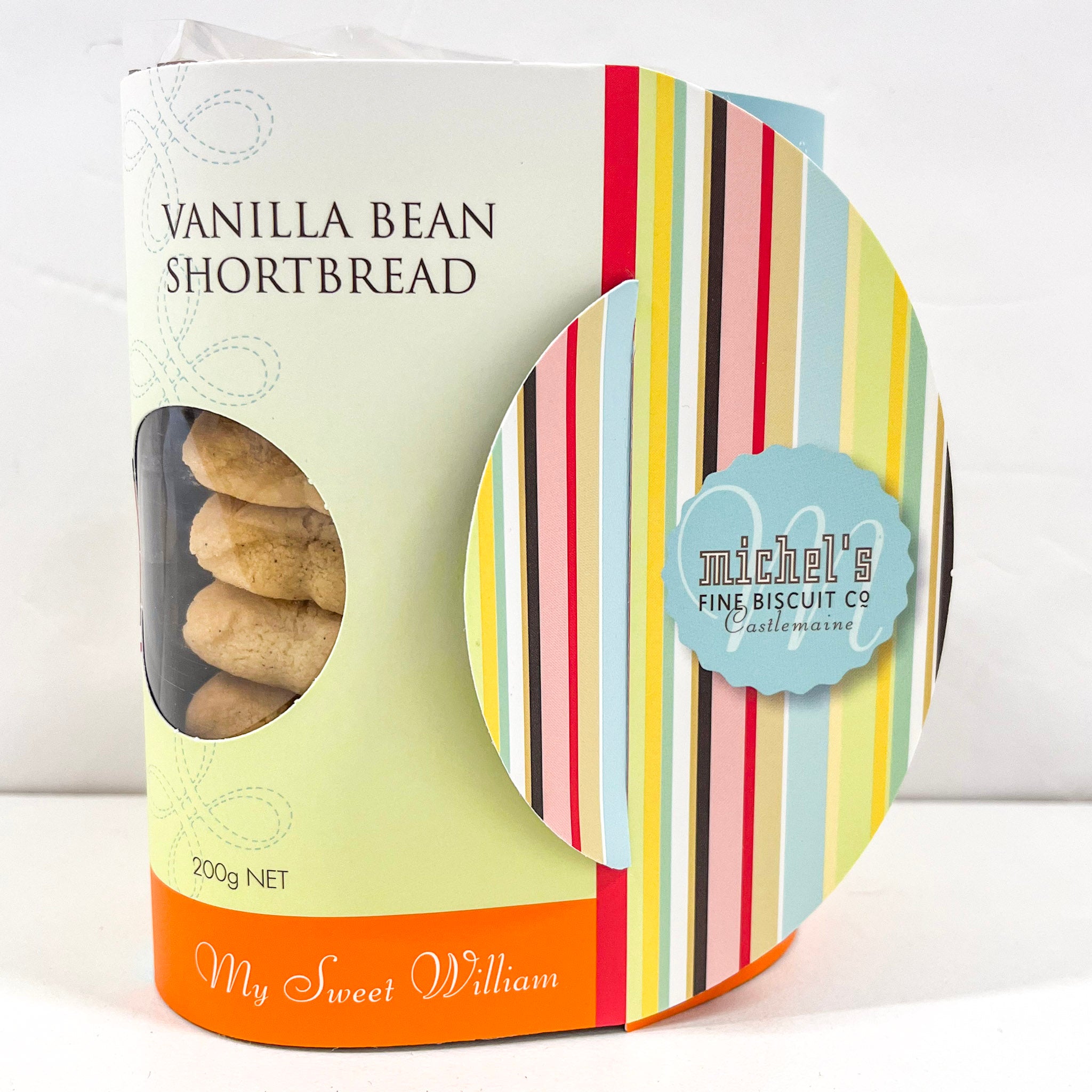 Handcrafted vanilla bean shortbread biscuits by Michel’s Fine Biscuit Co., made with premium local ingredients on Dja Dja Wurrung country.
