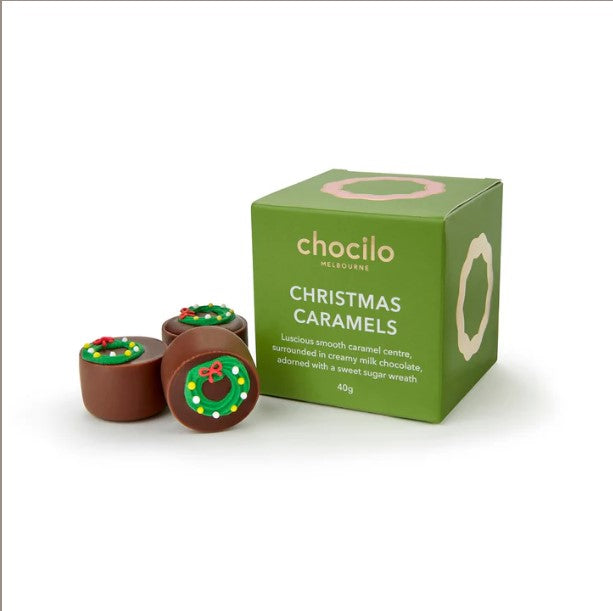 Handcrafted milk chocolates with smooth caramel centres by Chocilo, made in Naarm/Melbourne
