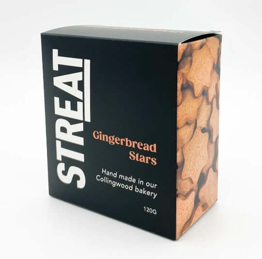 Handmade Spiced Gingerbread Stars by STREAT, a social enterprise based in Collingwood, Victoria included in the hamper of curated with conscience