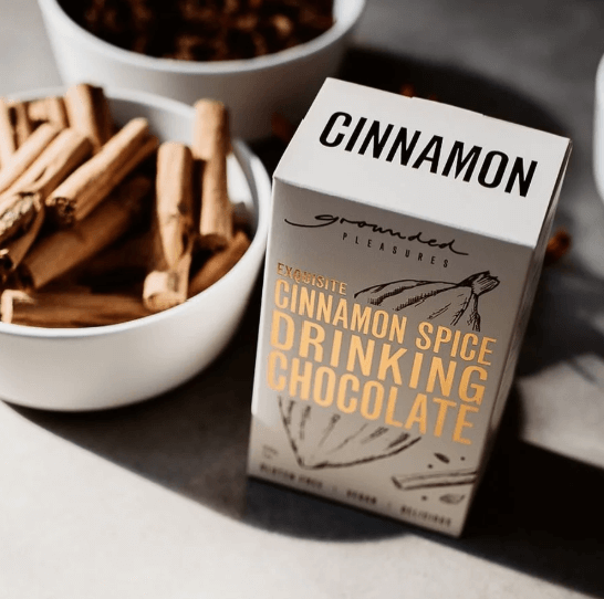 Vegan cinnamon spice drinking chocolate by Grounded Pleasures, made in Ballarat