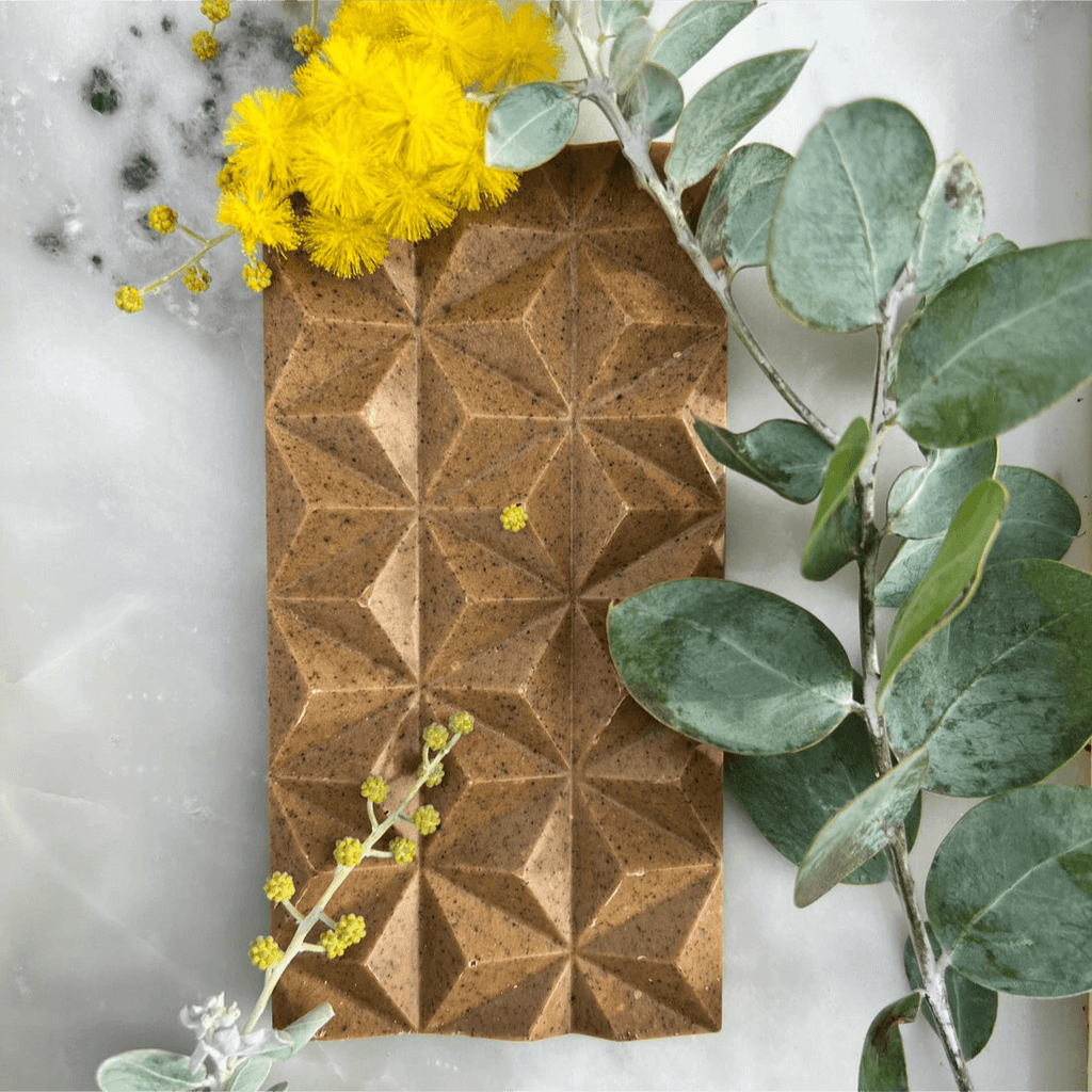 Milk chocolate infused with roasted wattleseed and caramel toffee from Loco for Cocoa