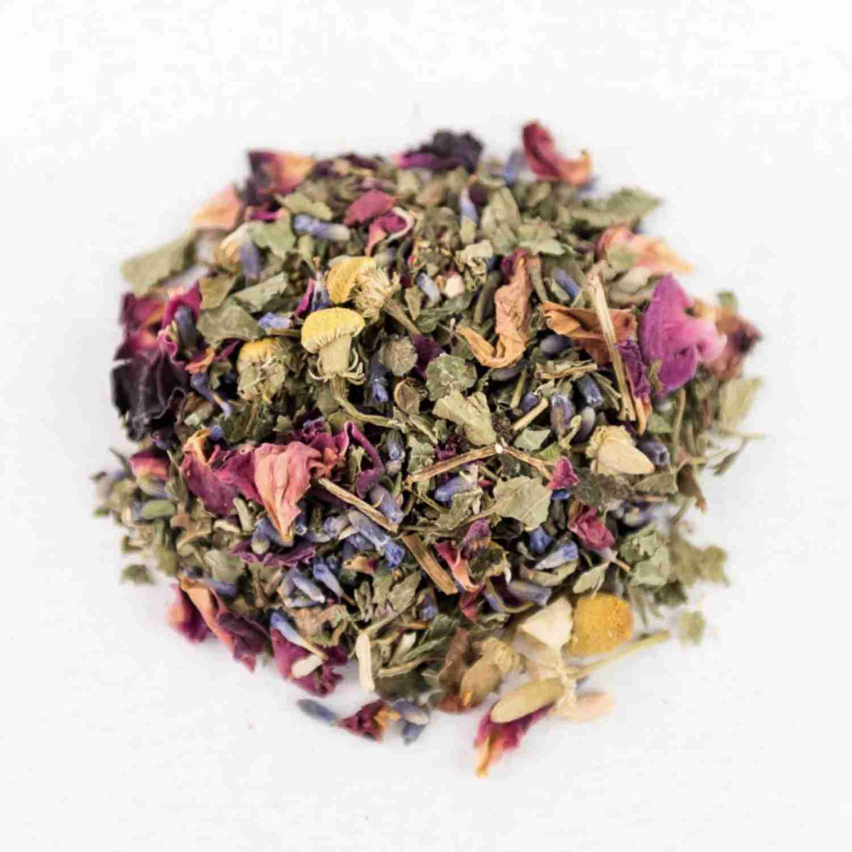 Organic pregnancy-safe herbal tea blend with chamomile, lavender, lemon balm, and nettle by Organics for Lily