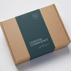Front view of the Curated With Conscience hamper featuring eco-friendly packaging