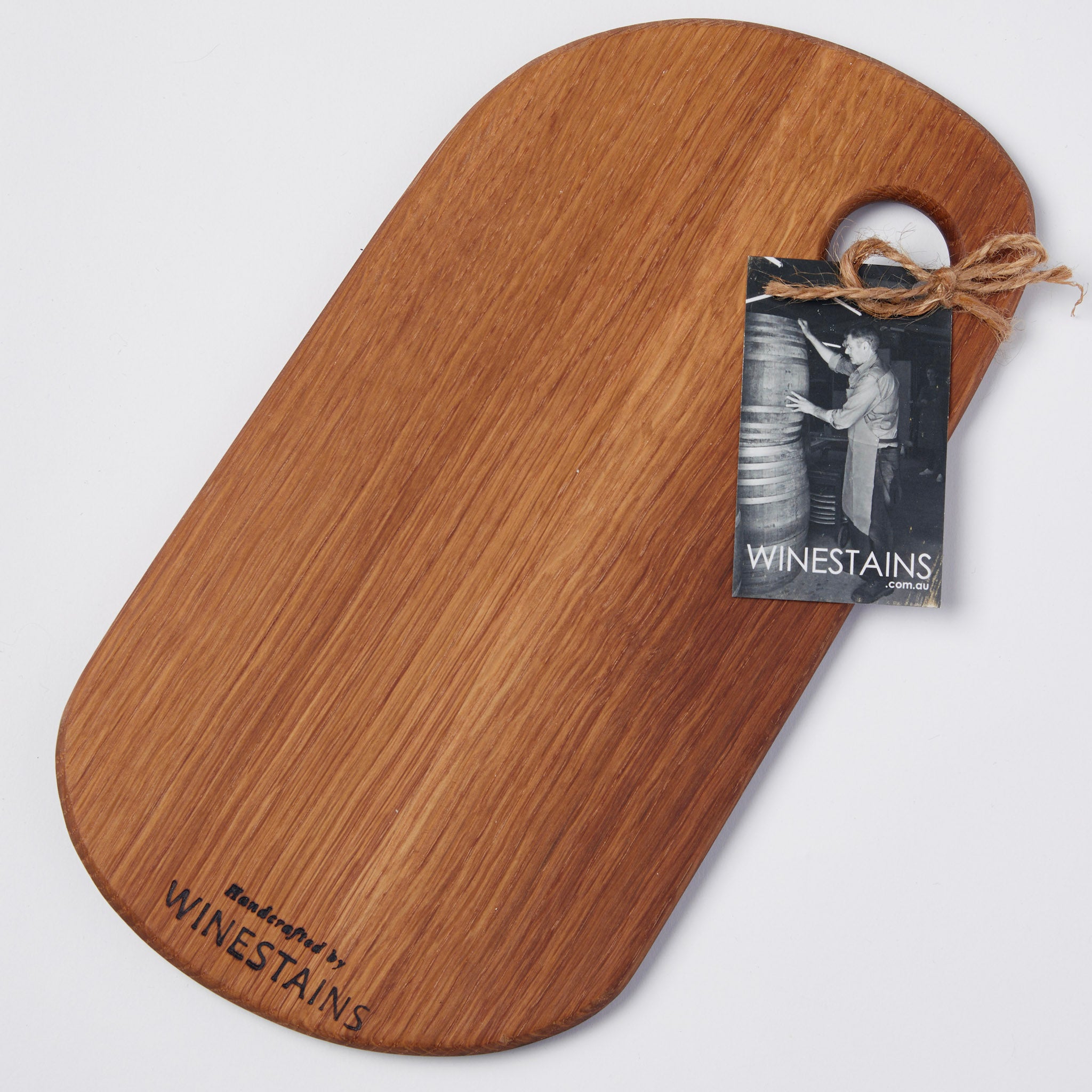 Winestains Grazing Board – Handcrafted from recycled wine barrels by a father-daughter team on Peramangk country, Barossa Valley.